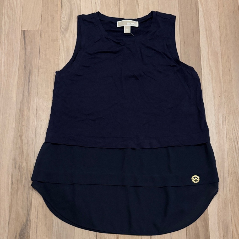 Michael Kors Dark Blue Layered Tank Top